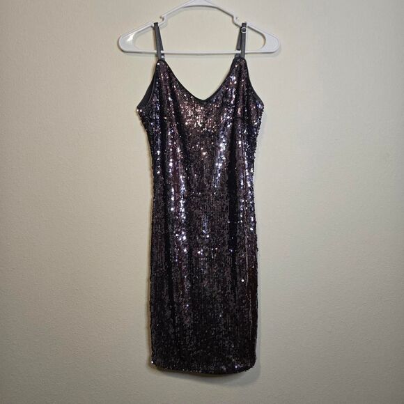 Lulus Purple Sequin Sparkle Bodycon Tight Sleeveless Party Mini Dress Small - Picture 1 of 7